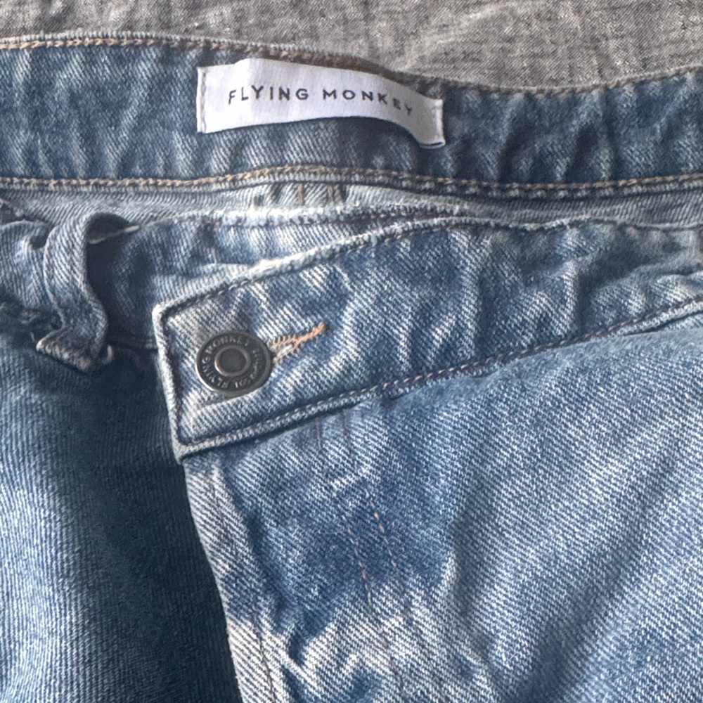 Flying Monkey Light Blue Distressed Boyfriend Jeans - Picture 2 of 7